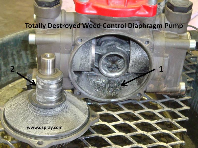 weed control sprayer pump damage