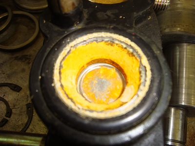 Pump valve clogged with chemical