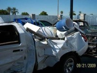 Totalled Pest Conrtrol Vehicle
